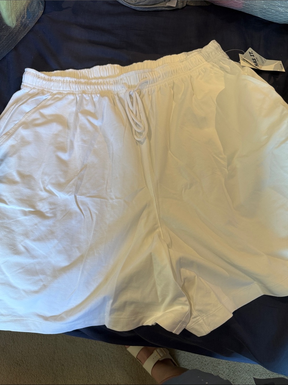 Karen Scott White Athletic Drawstring Shorts